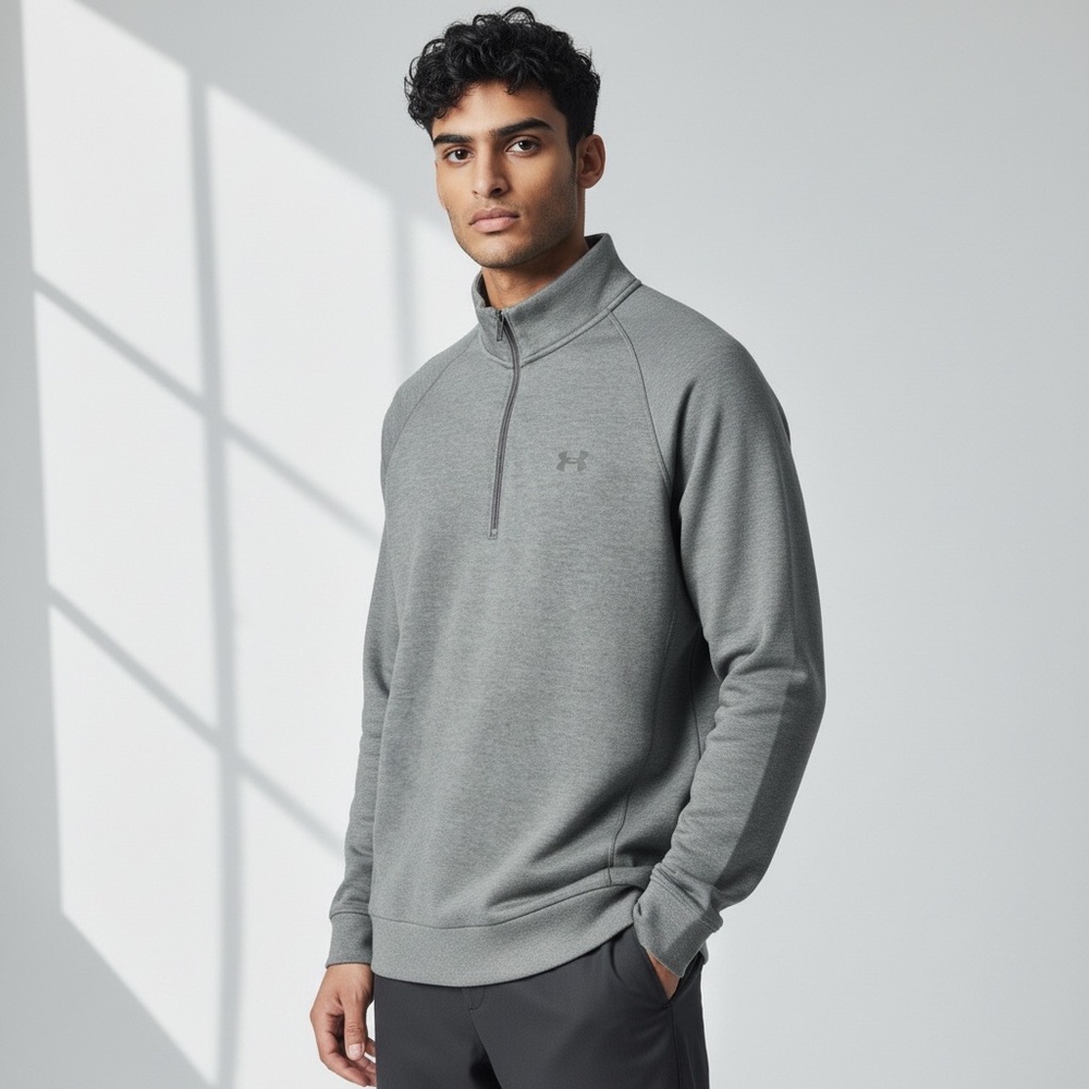 Under Armour Men’s XL‎ 1/4 Zip Pullover Gray ColdGear Performance Sweatshirt